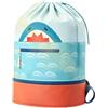 Generic Borsa da piscina per bambini | Secco Separato - Zaino da nuoto impermeabile con coulisse e tasca per scarpe, per palestra viaggi campeggio vacanze estive scuola lago barca cortile , Blu