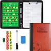 MKNZOME Cartella Tattica per Allenatore di Calcio, Portatile Lavagna Magnetica Calcio Attrezzatura da Allenamento, Lavagna riscrivibile- Coach Board per Organizzazione Giocatori Tattiche e Strategie