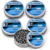 Arapaima Beitia Norica Match - Confezione da 2500 palline | 5 lattine da 500 pezzi Norica Match 4,5 mm (.177) | Diabolo a coppa piatta | Perno per aria compressa senza polvere, in 5 lattine metalliche
