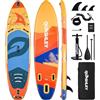 SWAYIT Stand Up Paddle Gonfiabile Sup Gonfiabile Adulti con Accessori Premium Pagaia Regolabile, Pompa A Mano, Pinna, Guinzaglio, Kit Di Riparazione, Zaino (RAINBOW-BLACK)
