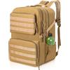 OUUTMEE Zaino tattico da 45 l, in tessuto di nylon 900D, per la caccia, per la sopravvivenza all'aperto, da uomo, per escursioni, trekking, campeggio (cachi)