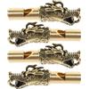 HEANUJJ 4 Pezzi Fischietti in Ottone a Forma di Drago, Resistente alla Corrosione, Portachiavi Decorativo per Sopravvivenza All'aperto e Campeggio