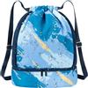 Generic Borsa da nuoto, zaino da palestra con coulisse, borsa multifunzionale con coulisse con separazione asciutta e bagnata, per vacanze, nuoto, campeggio, viaggi, Blu, Refer to description, Unisex