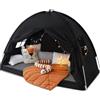 Sohodoo Tenda da letto for bambini, casetta da gioco for bambini grande con baldacchino for interni con bandiere, giocattoli Teepee regalo for ragazze(Black)
