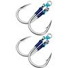 Tufgo For Power Assist - Set di 2 paia di ami per pesca in acqua salata in acque profonde con materiale ad alta durezza e punta ad amo per piercing (9/0#)