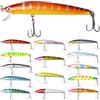 GBKDQQ Set di 15 esche da pesca 3D per pesci wobbler, esche artificiali, esche da pesca per trote, set wobbler, accessori per la pesca per acqua salata, pesce persico, pesci predatori