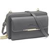 REETEE Borse a Tracolla da Donna RFID Blocco Portafoglio Donna Piccola Borsa per Cellulare PU Pelle Borsa per Telefono a Tracolla per Donna Grande Capacità Portamonete Donna con Tracolla