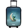 NoBoringSuitcases.com® Valigia Per Bambini Compatto 48x31x19 cm Bagaglio Ultraleggero Trolley A Mano Rigidi LED Ruote Valigie Bimbi - Ragazze - Creatura - Luna
