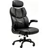naspaluro Sedia da Ufficio Ergonomica con Braccioli Ribaltabili, Poltrona Ufficio con Schienale Alto 83 cm, Poltrona Direzionale Regolabile in Altezza, PU, Nero