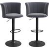 Utlenianie Set di 2 Sgabelli da Bar in Tessuto, Sgabello Cucina con Schienale, Sgabello Alto Cucina con Poggiapiedi, Regolabile e Girevole a 360°, Sedie da Bar per Cucina Bancone (Blu scuro)