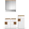 Vicco Set di mobili da bagno Eden, Bianco lucido, 73 cm, composto da mobile sottolavabo, specchiera e mobile medio