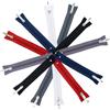 Aerzetix - Set di 12 Cerniere Lampo a Spirale N°5 16cm Non separabili con cursore Decorativo | in Metallo Nylon Poliestere | Colore Bianco Rosso lillà-Grigio Pallido Blu Scuro Nero Grigio Scuro