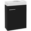 Deftrans Lavabo per gli ospiti con mobiletto 50 x 70 x 23 cm, lavabo per gli ospiti, piccolo set - Mobile lavabo - lavabo con mobiletto nero