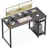 ODK Scrivania Ufficio, 120x48cm Tavolo con Ripiani Reversibili, Scrivania Ufficio con ripiani regolabili in altezza, Scrivania Computer Ideali per la casa e gli Spazi Ridotti, Nero
