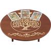 PH PandaHall Tavolo Altare 30x7cm Tavolo Meditativo in Legno Rotondo Inciso con Motivi Luna e Albero della Vita Tavoli per Arredamento Domestico e Materiali per Stregoneria