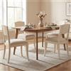 chairus Set di 4 Sedie Cucina in Legno di Gomma Massello Sedia Cucina Moderna con Seduta Imbottita in Lino Sedia da Sala da Pranzo Comoda per Cucina/Soggiorno/Ristorante, Bianco