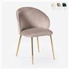 Produce Shop Sedia Moderna in Velluto per Sala da Pranzo con Gambe Dorate Dhera - Beige