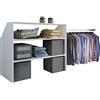 VCM Holz Kleiderschrank | offener Schrank | begehbarer Kleiderregal | Dachschrägen Regal | Maße ca. B. 90 x H. 100 x T. 50 cm - Dacho l Weiß
