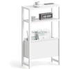 IRCPEN Tavolino da Divano Tavolino Sottile con Cestino in Tessuto 3 Livelli Mobiletto Salvaspazio Per Piccoli Spaz Comodino Stretto Moderno Per Soggiorno Camera Balcone Cucina Bianco LET503W
