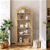 Tribesigns Libreria in legno, a 5 ripiani, a forma di arco, altezza 180 cm, in legno, moderna soluzione di conservazione, colore teak
