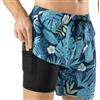 Veximora Costume Pantaloncini da Bagno Uomo Mare 2-in-1 con Fodera Compressiva, Asciugatura Rapida, Tasche con Cerniera - per Sport, Mare e Piscina Compleanno