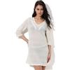 Lovable Copricostume in Crochet | Abitino Caftano in Pizzo | Vestito Spiaggia, Mare, Vacanza | Beachwear Donna, Bianco 3 - M