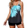 Generisch 2026 Bikini da donna Set costumi da bagno da due pezzi Alto Tankini Shorty Set costume da bagno oversize moda da spiaggia, Nero , 3XL