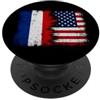 France USA Flag French Roots Tees Francia USA Bandiera Francese Radici PopSockets PopGrip Adesivo