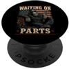 Waiting On Parts Funny Car Mechanic Humo Waiting On Parts USA Funny Grumpy Monkey Life of Mechanic PopSockets PopGrip Adesivo