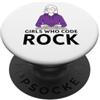 Girls Who Code Rock Programmer STEM Life Ragazze che codificano Rock Programmer Computer Coding Life PopSockets PopGrip Adesivo