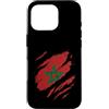 Moroccan Heritage Designs Custodia per iPhone 16 Pro Bandiera del Marocco, stile strappato, orgoglio marocchino, nazione