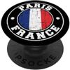Paris France Flag Tees Bandiera di Parigi PopSockets PopGrip Adesivo