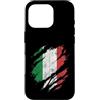 Italian Pride Designs Custodia per iPhone 16 Pro Bandiera Italia graffiata look usurato patriottismo