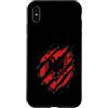 Sports Graphics Custodia per iPhone XS Max Red Baseball Effetto Torn Player Fan Graphic