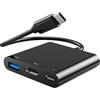 CableGlaxay Adattatore HDMI USB C 3 in 1, adattatore da c a HDMI 4K con USBC PD3.0 100W max, HDMI 4K@30Hz Adattatore USB C HDMI Thunderbolt 3/4 compatibile, per MacBook Pro/iPad Pro e altro ancora-Nero