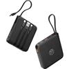 VRURC Power Bank, batteria esterna da 22,5 W, ricarica rapida, 10.000 mAh, con 4 cavi integrati, mini USB C in & out, caricatore portatile, Powerbank Fast Chagring, compatibile con iPhone/iPad/Samsung