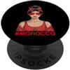 Maghreb Heritage Patriotic Apparel Bandiera del Marocco Disordinato Bun Girl Maroccan Roots PopSockets PopGrip Adesivo