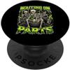 Waiting On Parts Funny Car Mechanic Humo Bootleg Aspettando Parti Divertente Scheletro Vita di Meccanico PopSockets PopGrip Adesivo