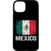 Patriotic Mexico Flag Designs cinco de m Custodia per iPhone 15 Plus Bandiera messicana Vintage Aquila Emblema Messico Distressed