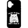 Funny Cat Lady Humor For Cat Lovers Custodia per iPhone 16 Sarcastic Cat I'm Here I'm Awake Funny Cat Slogan Graphic