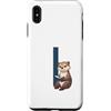 Timowo Studio Custodia per iPhone XS Max Lontra Con Libro Lettera I