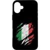 Italian Pride Designs Custodia per iPhone 16 Plus Bandiera Italia graffiata look usurato patriottismo