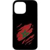 Moroccan Heritage Designs Custodia per iPhone 13 Pro Max Bandiera del Marocco, stile strappato, orgoglio marocchino, nazione