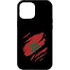 Moroccan Heritage Designs Custodia per iPhone 12 Pro Max Bandiera del Marocco, stile strappato, orgoglio marocchino, nazione