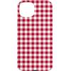 Preposh Custodia per iPhone 15 Plus Cherry Red Gingham Estetica Preppy Girly Moda Trendy