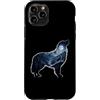 Howling Dog Moon Mountain Nature Adventu Custodia per iPhone 11 Pro Ululante Cane Moonlit Montagna Foresta Silhouette Art