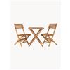 House Nordic Set pieghevole da giardino in legno di teak Café, set da 3