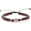 agathe création BP09112001 Bracciale tibetano portafortuna, realizzato a mano in legno di mogano e argento 925, Taglia unica, Legno