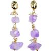 Femmorya Orecchini di perle con pietre grezze di ametista, in argento 925, in lega di rame placcato oro 14 carati, per donne, eleganti accessori alla moda, Standardgröße, Lega di rame placcata in oro 14 K