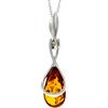 SilverAmber Jewellery Ciondolo moderno in ambra baltica e argento Sterling senza catena - GL381 e Argento, colore: Cognac, cod. GL381C